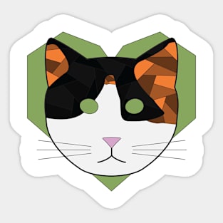 Geometric Calico Cat Sticker